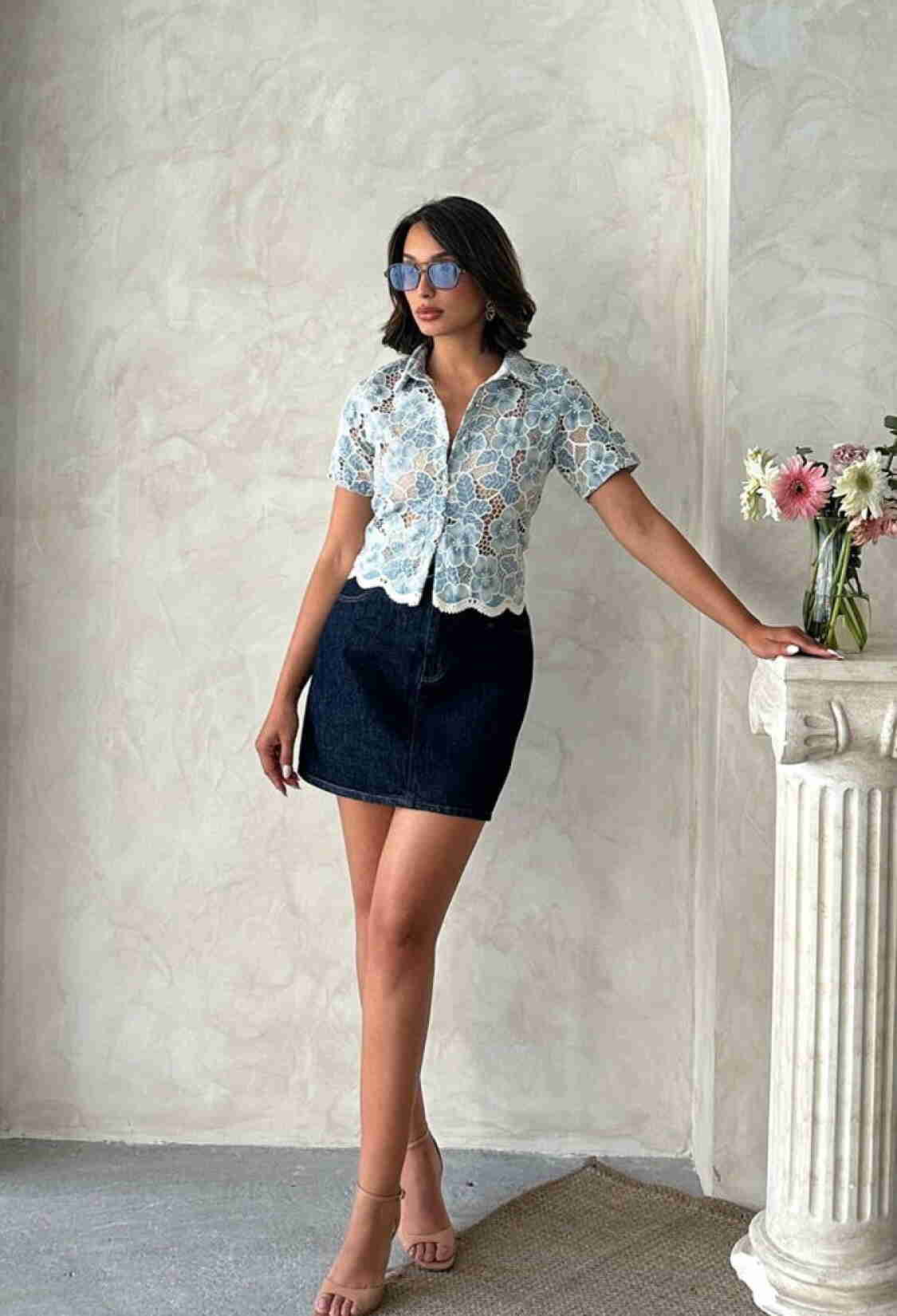 Floral Buttoned Slim Fit Shirt - Brand: Topshow - Women & Kids, Baby Clothes Wholesale - TheBS Women