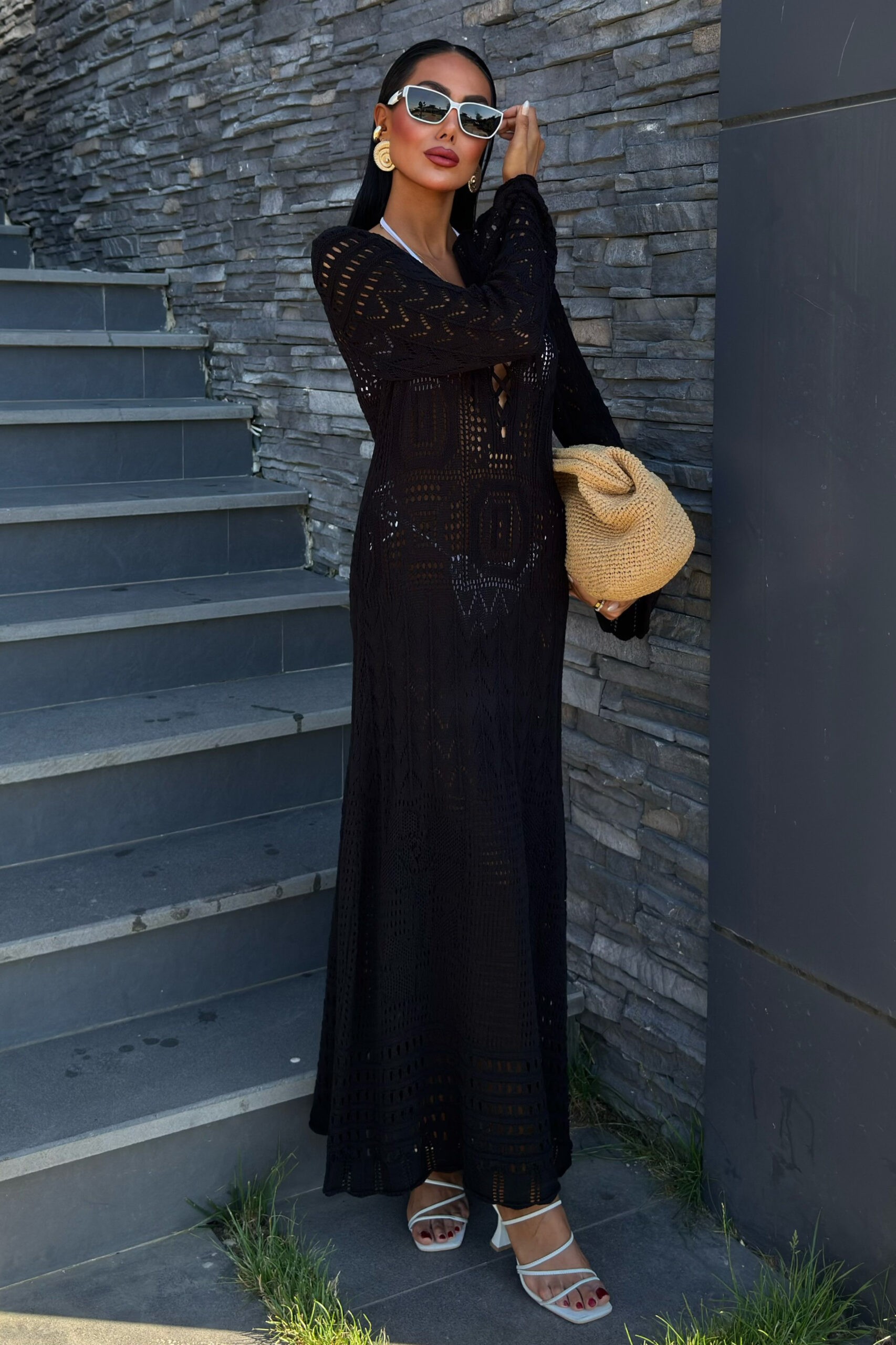 Brit Detailed Openwork Dress – Brand: Sobe Istanbul – Women & Kids, Baby Clothes Wholesale – TheBS Women