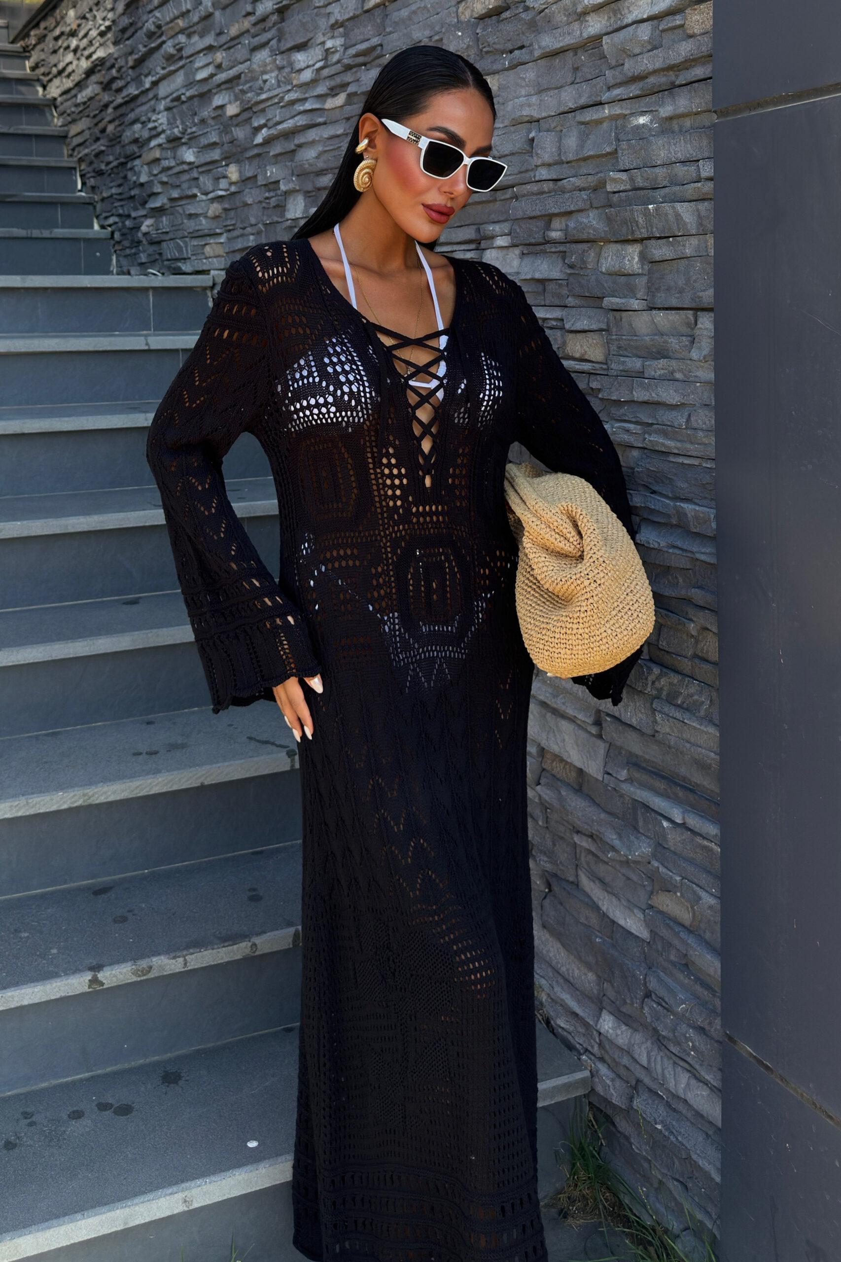 Brit Detailed Openwork Dress – Brand: Sobe Istanbul – Women & Kids, Baby Clothes Wholesale – TheBS Women