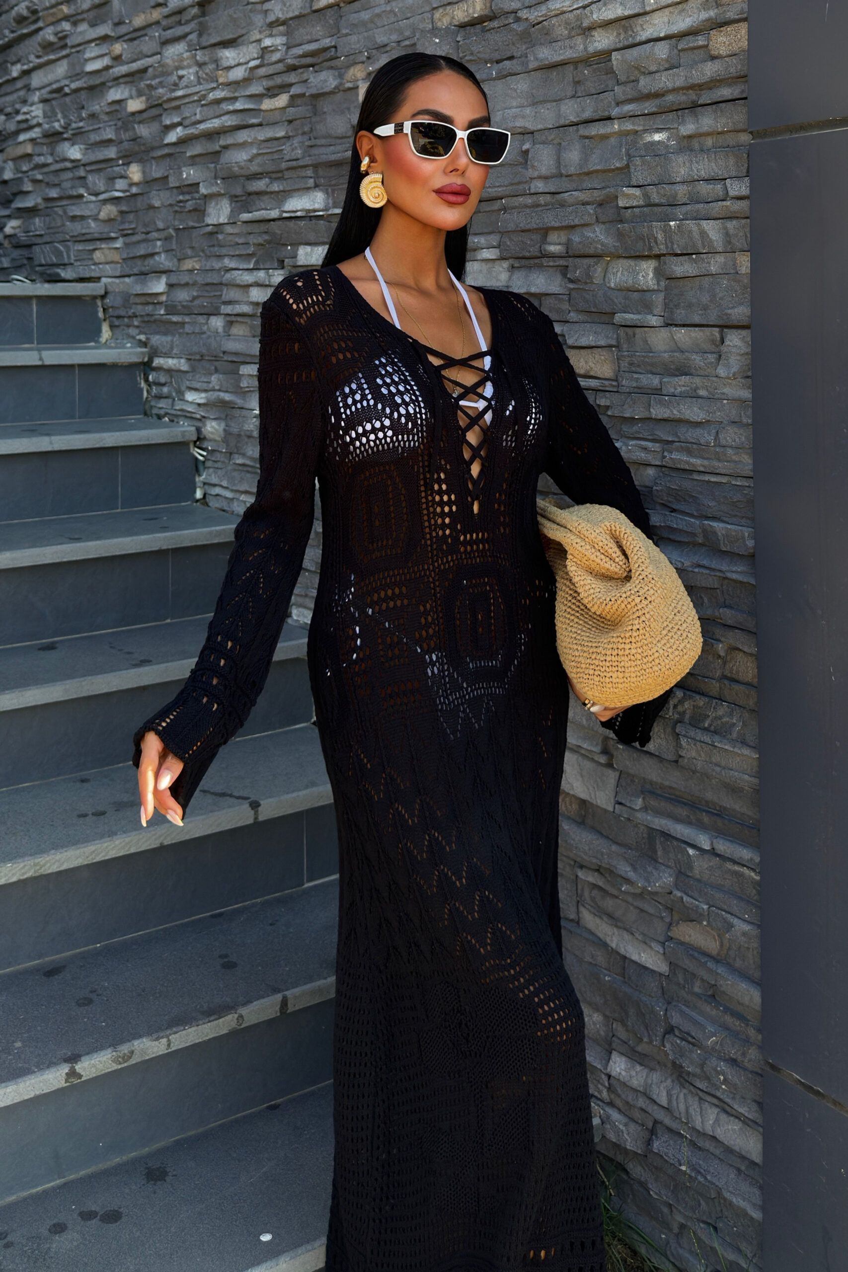 Brit Detailed Openwork Dress – Brand: Sobe Istanbul – Women & Kids, Baby Clothes Wholesale – TheBS Women