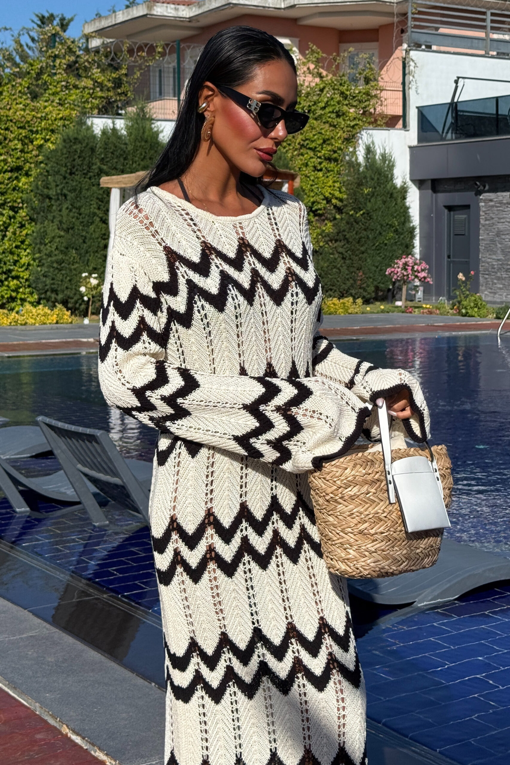 Openwork Dress With Beaded Detail – Multicolored – Brand: Sobe Istanbul – Women & Kids, Baby Clothes Wholesale – TheBS Women