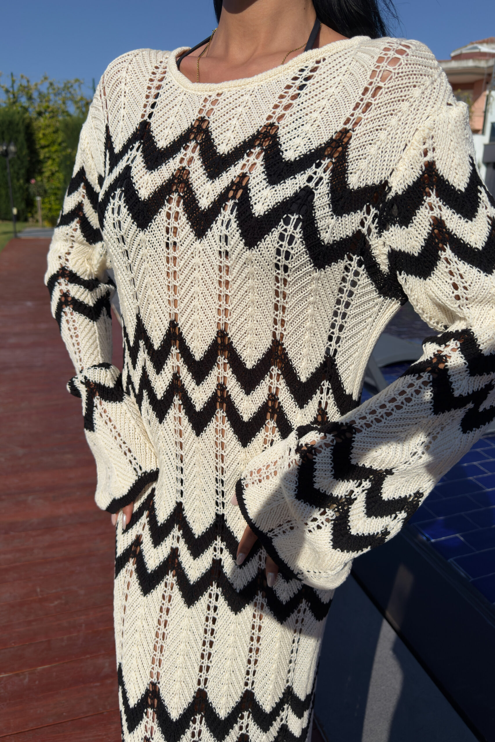 Openwork Dress With Beaded Detail – Multicolored – Brand: Sobe Istanbul – Women & Kids, Baby Clothes Wholesale – TheBS Women