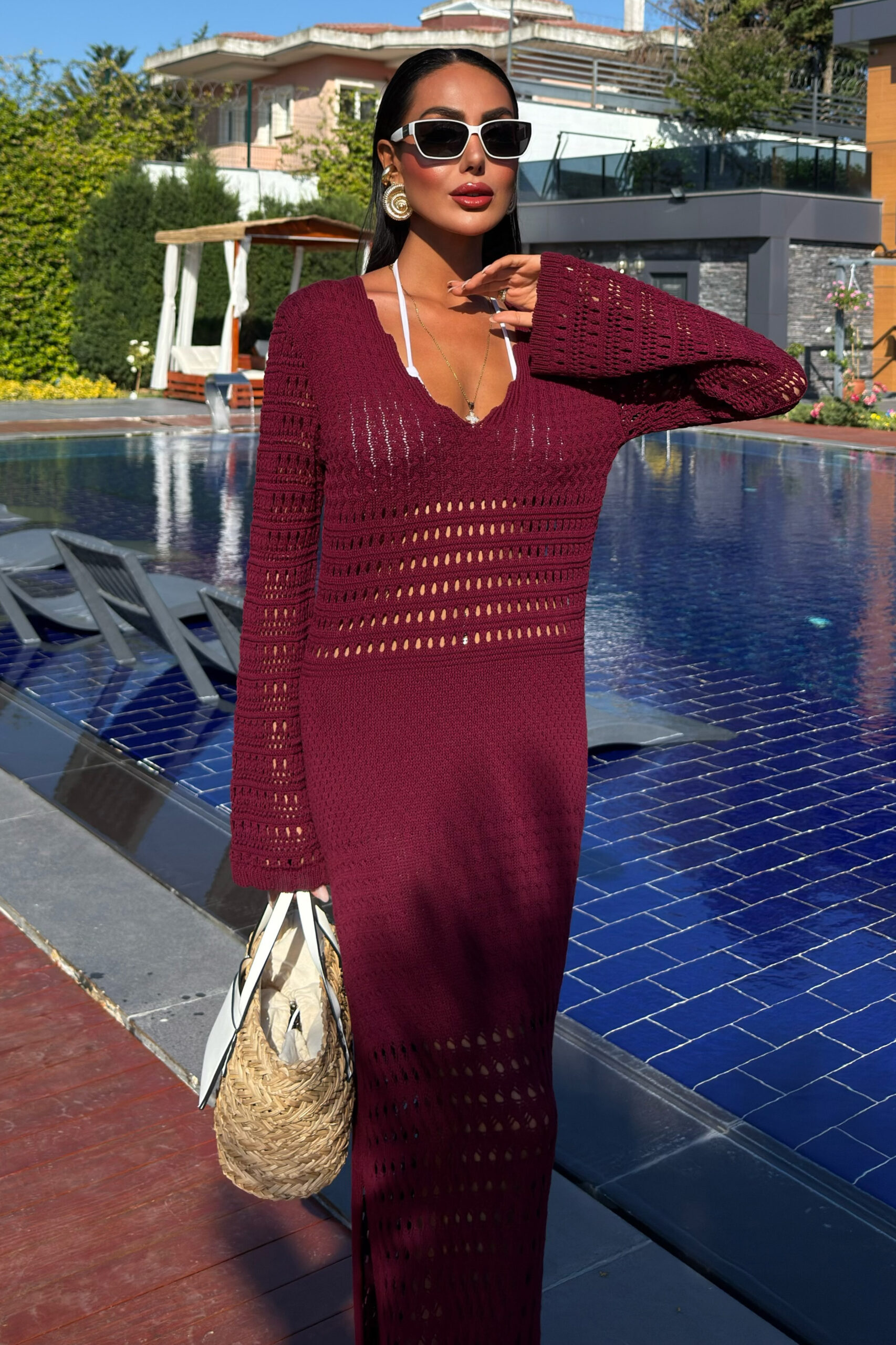 Openwork Detailed Spanish Sleeve Dress – Brand: Sobe Istanbul – Women & Kids, Baby Clothes Wholesale – TheBS Women