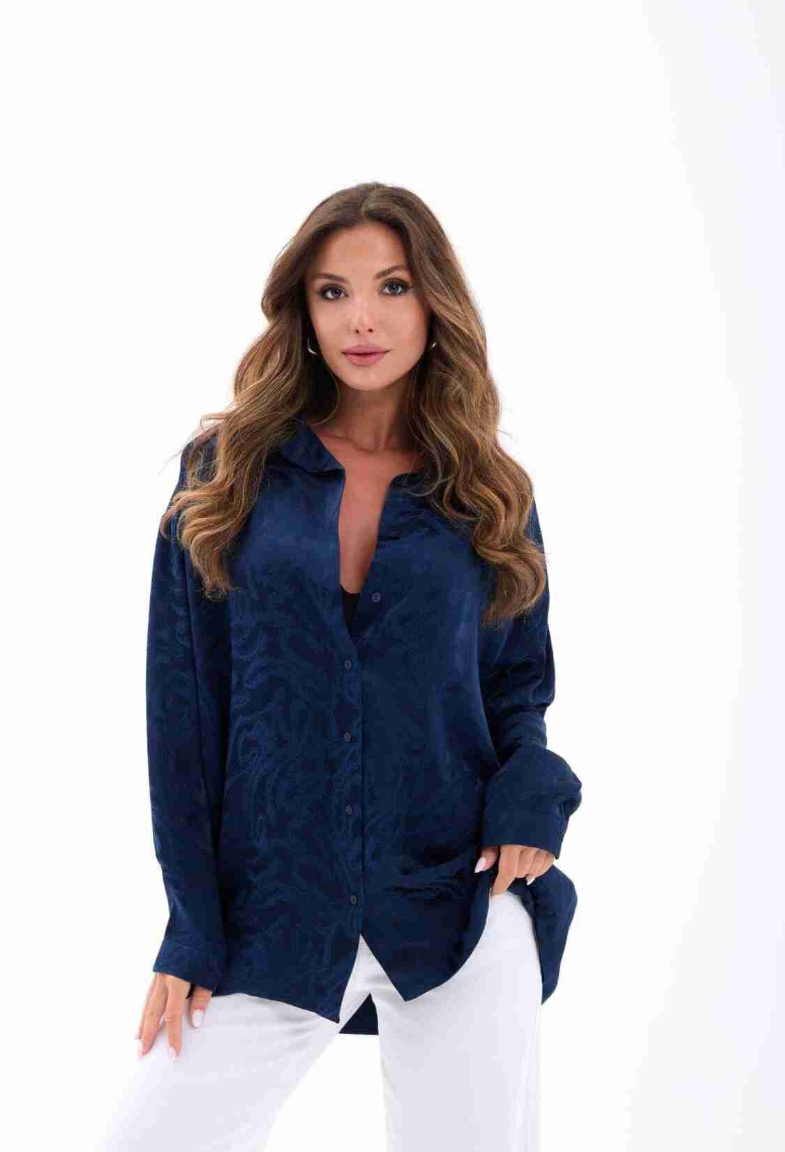 NavyOversized Shawl Collar Shirt - Brand: Fame - Women & Kids, Baby Clothes Wholesale - TheBS Women