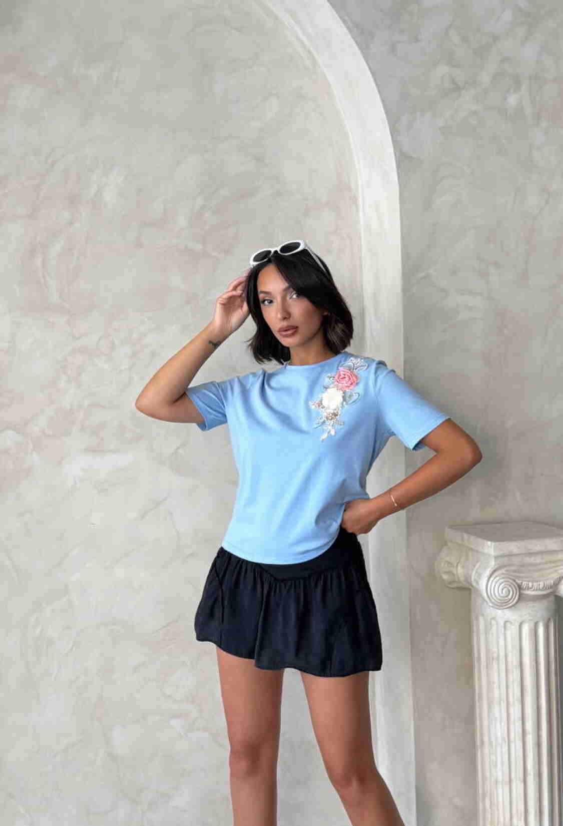 Floral Casual Blouse With Short Sleeves - Brand: Topshow - Women & Kids, Baby Clothes Wholesale - TheBS Women