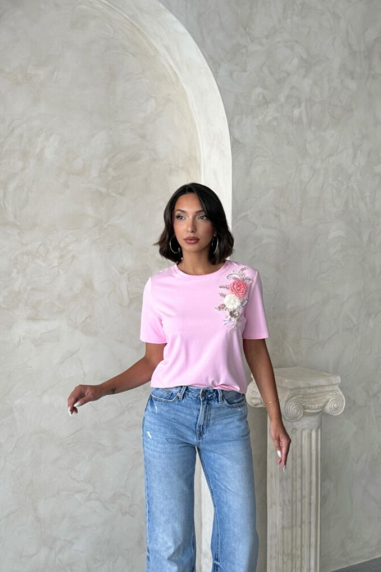 Floral Casual Blouse With Short Sleeves - Brand: Topshow - Women & Kids, Baby Clothes Wholesale - TheBS Women