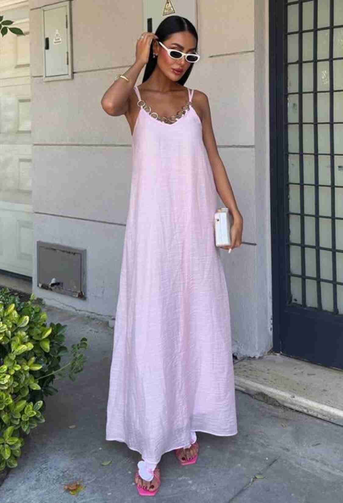 Sleeveless V-Neck Floor Length Slip Dress - Brand: Sobe Istanbul - Women & Kids, Baby Clothes Wholesale - TheBS Women