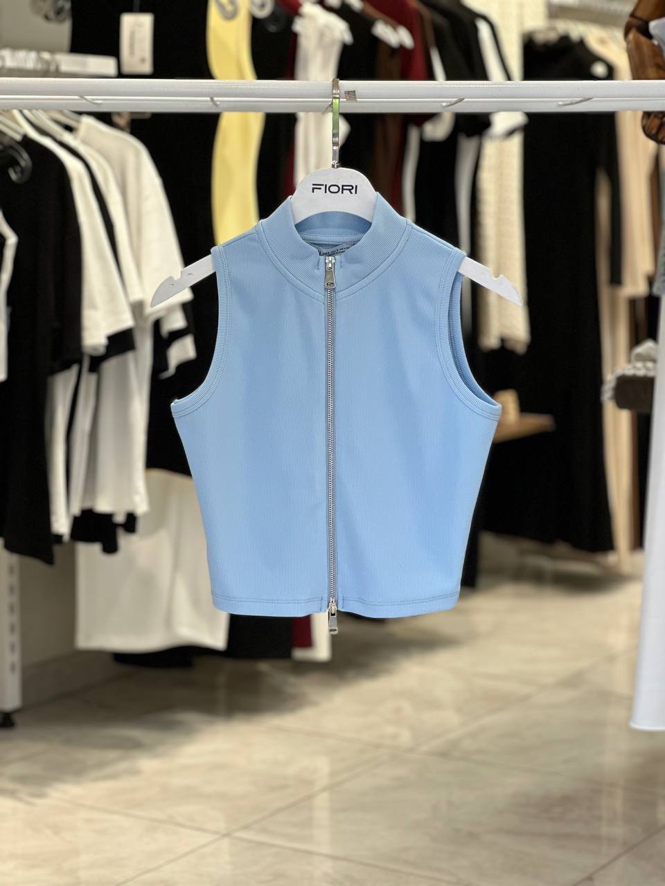 Crop Top Slim Fit High Neck Cap Sleeve - Brand: Fiori - Women & Kids, Baby Clothes Wholesale - TheBS Women