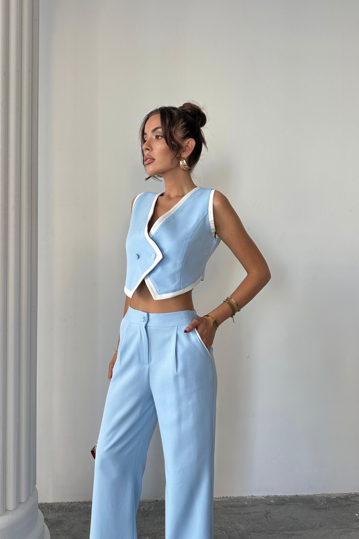 Elegant Wide Leg Tuxedo Set – Brand: Ello – Women & Kids, Baby Clothes Wholesale – TheBS Women