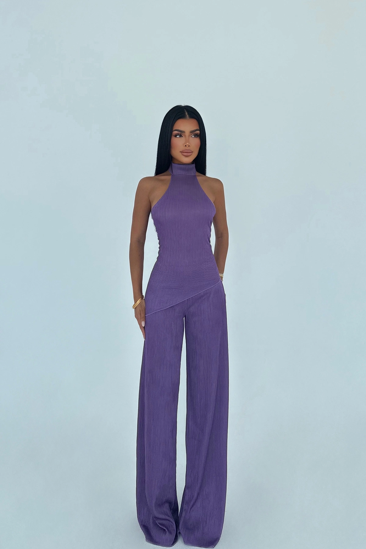 Elegant Fitted Sleeveless Palazzo Suit - Brand: EYYO ATELIER - Women & Kids, Baby Clothes Wholesale - TheBS Women