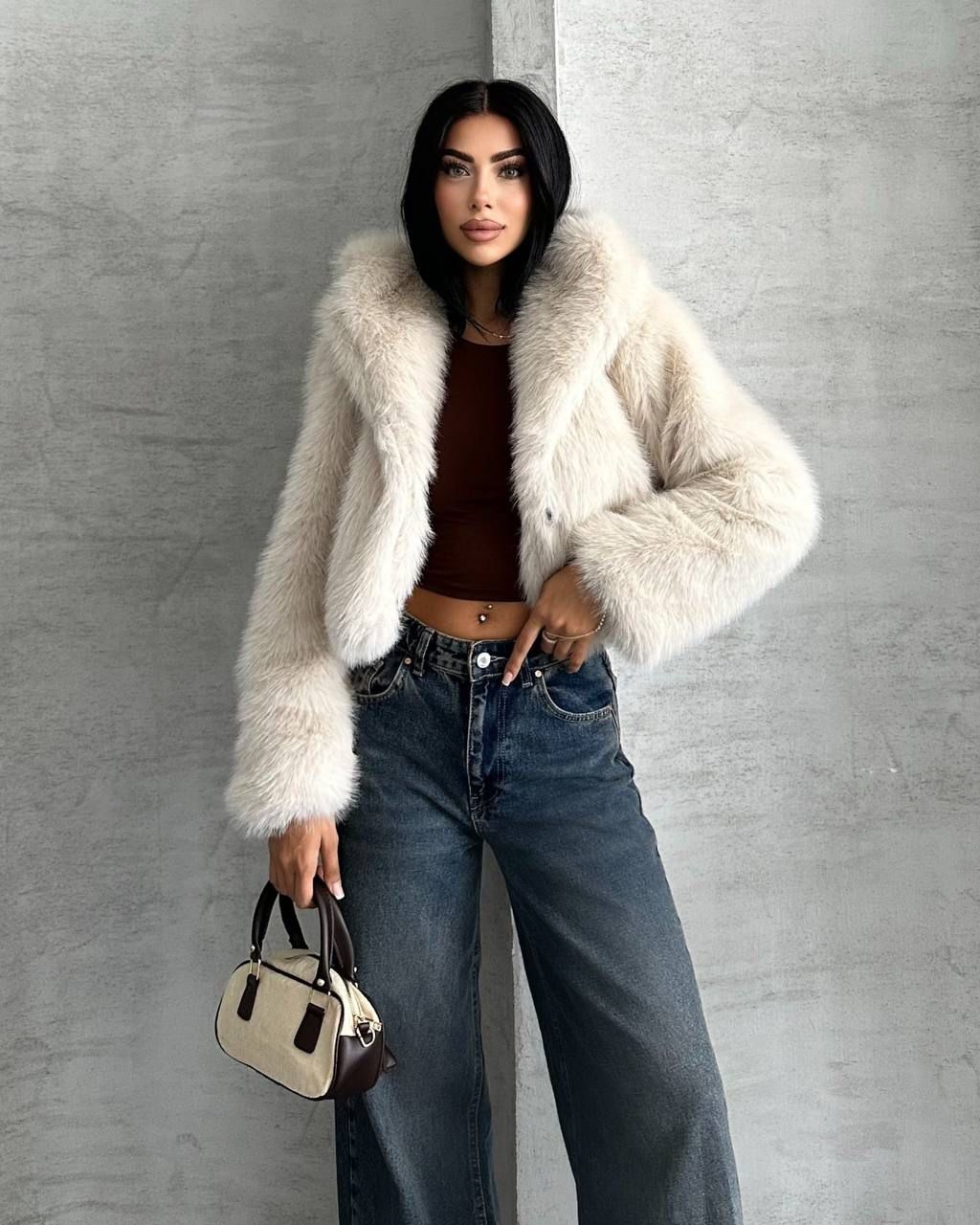 Beige Fur Jacket - Brand: My Jest Fashion - Women & Kids, Baby Clothes Wholesale - TheBS Women