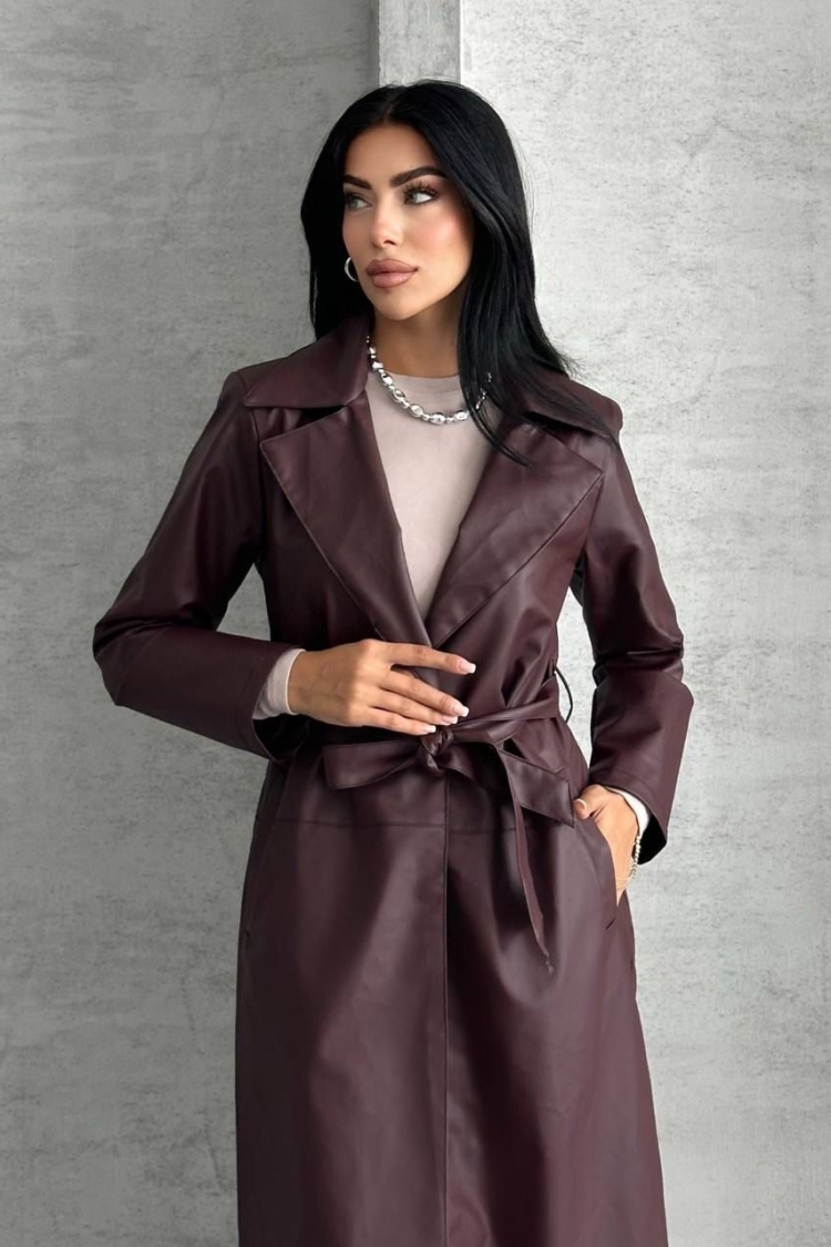 Brown Trenchcoat - Elegant Vintage Wrapover Coat - Brand: My Jest Fashion - Women & Kids, Baby Clothes Wholesale - TheBS Women