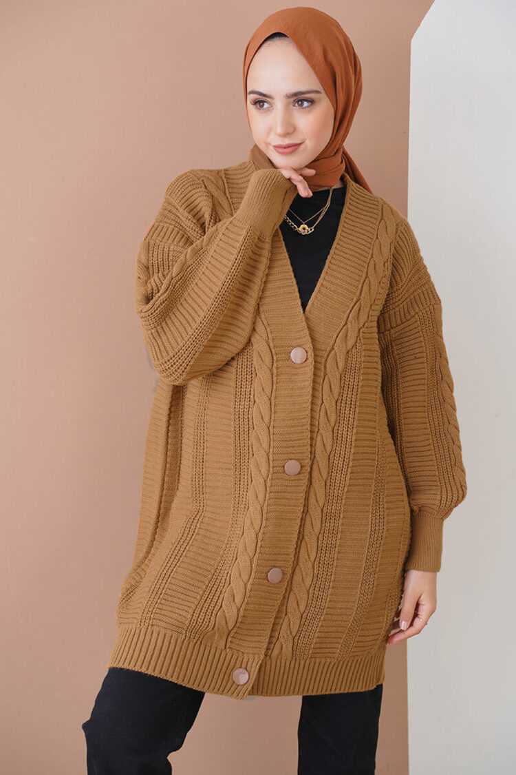 Cardigan - Tan - Brand: Bigdart - Women & Kids, Baby Clothes Wholesale - TheBS Women