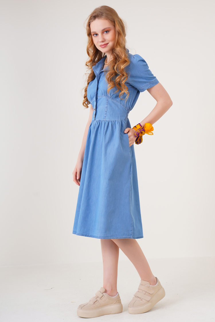 Denim Dress - Blue - Brand: Bigdart - Women & Kids, Baby Clothes Wholesale - TheBS Women