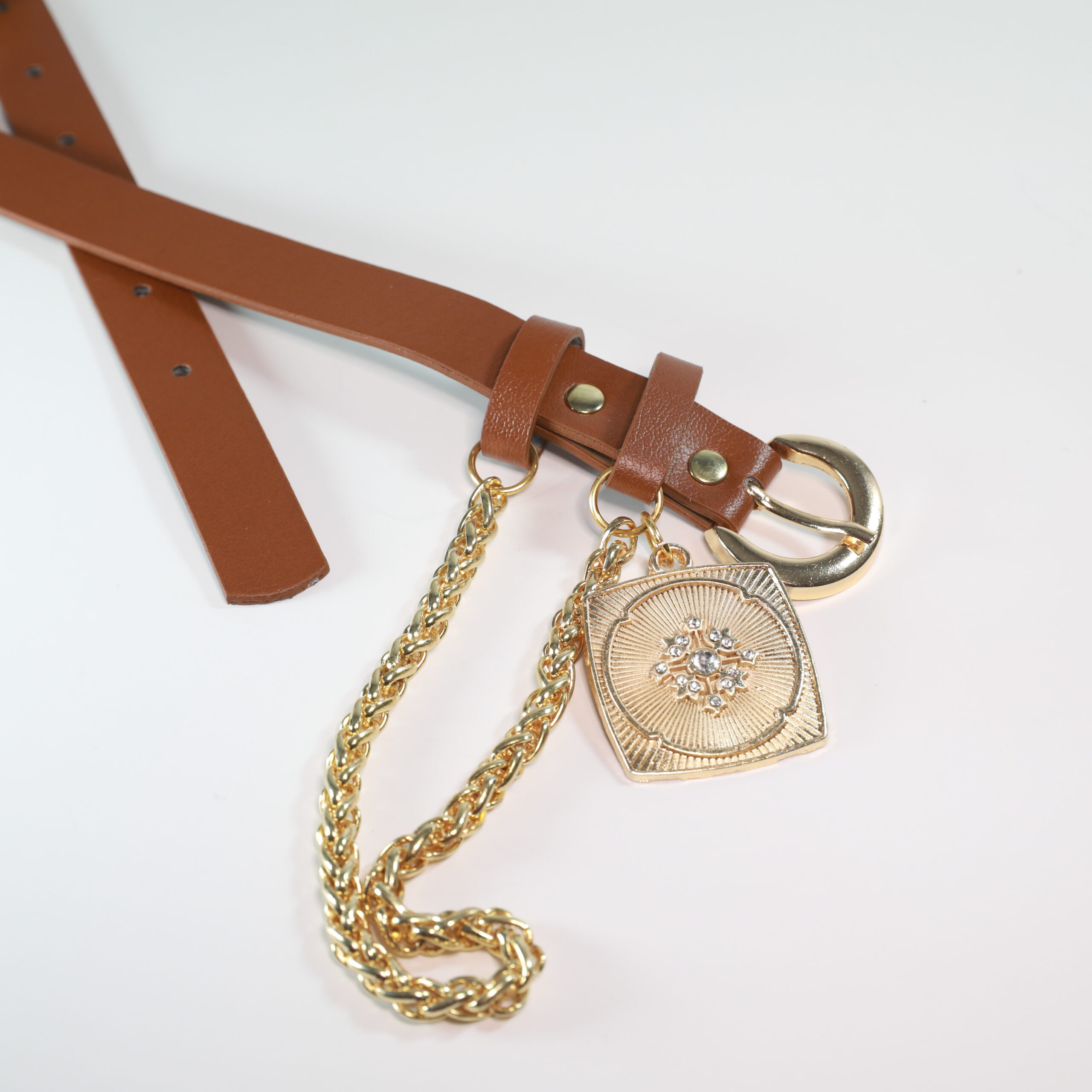 King Chain Medallion Detailed Women's Belt - Brand: Fiori - Women & Kids, Baby Clothes Wholesale - TheBS Women