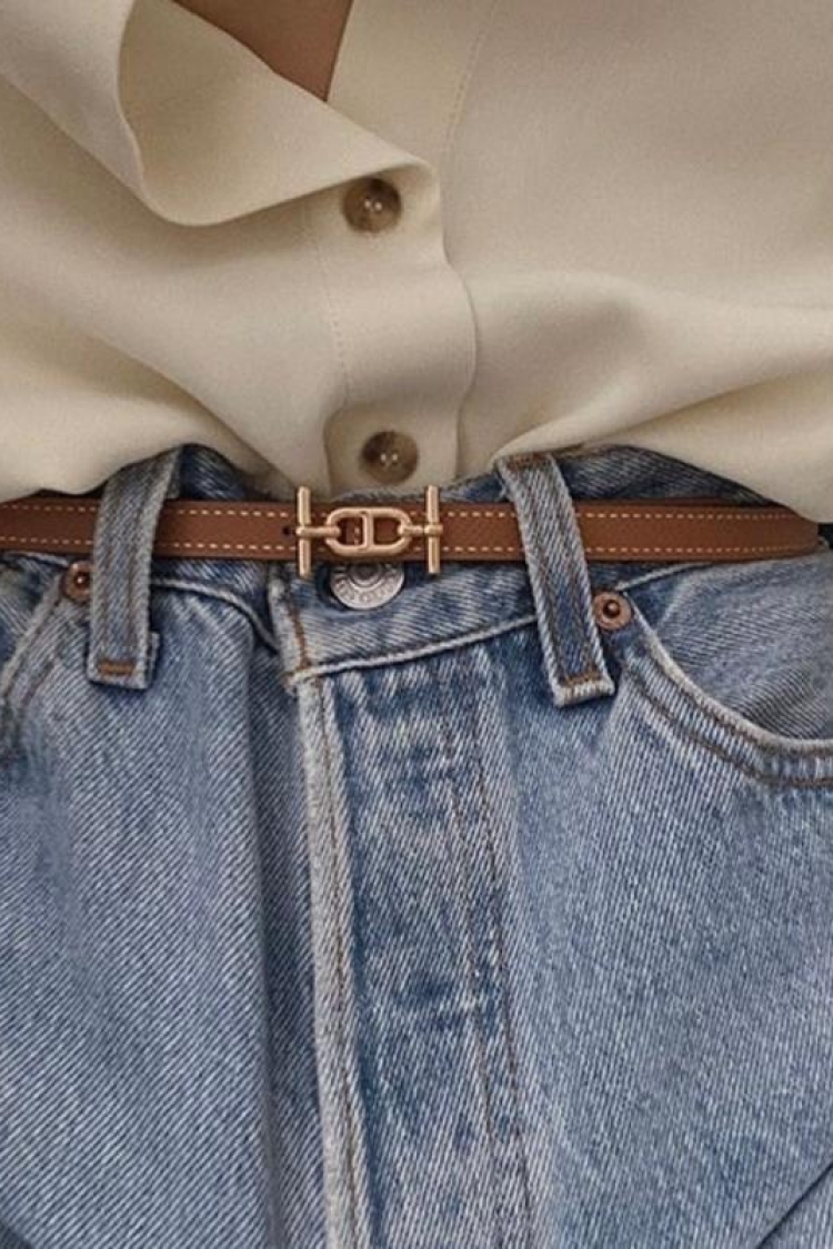 Thin Belt With Gold Buckle - Brand: Fiori - Women & Kids, Baby Clothes Wholesale - TheBS Women