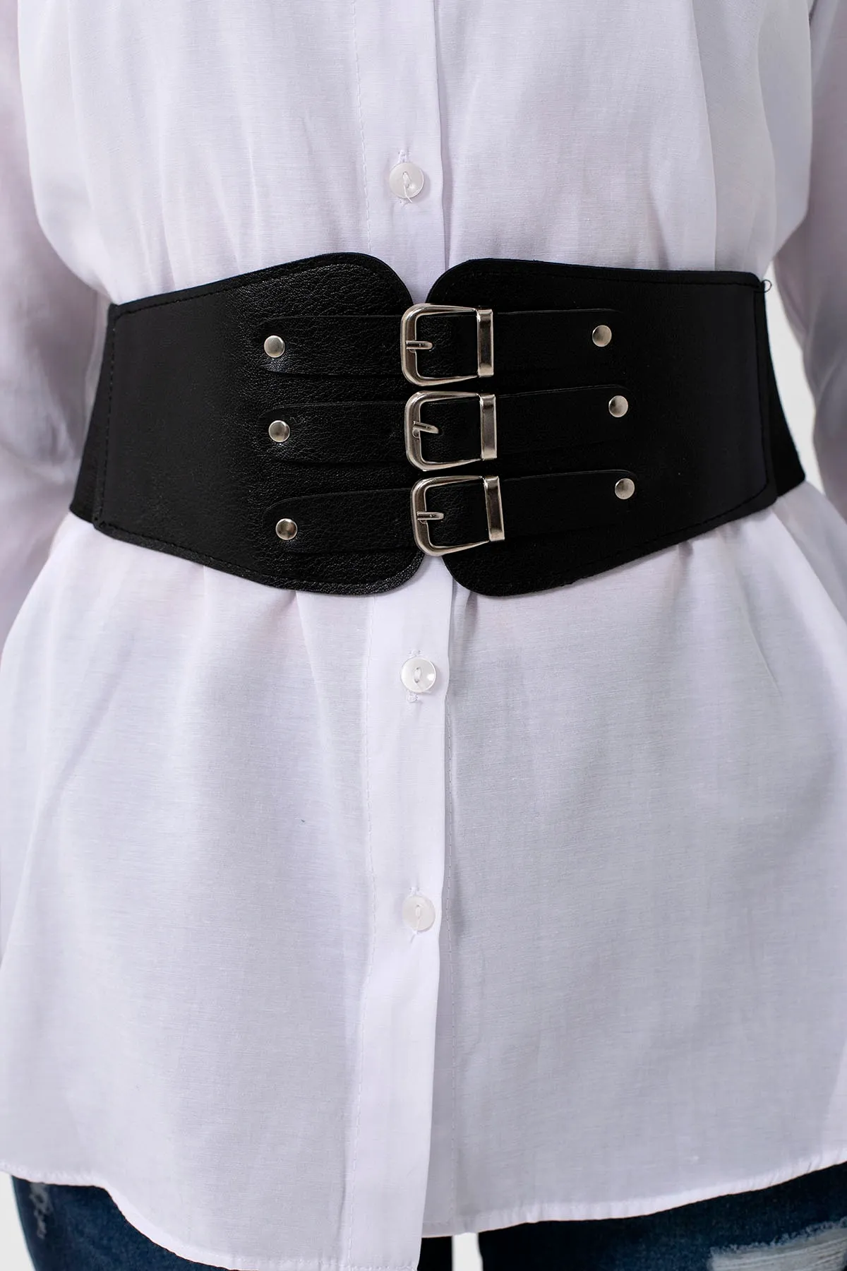 Elastic Women's Belt With Three Buckles - Brand: Fiori - Women & Kids, Baby Clothes Wholesale - TheBS Women