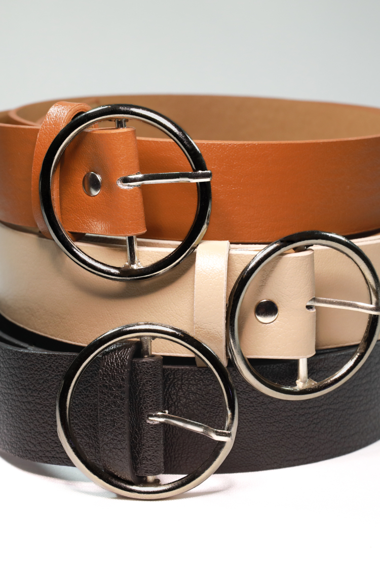 Women's Belt With Round Buckle - Brand: Fiori - Women & Kids, Baby Clothes Wholesale - TheBS Women