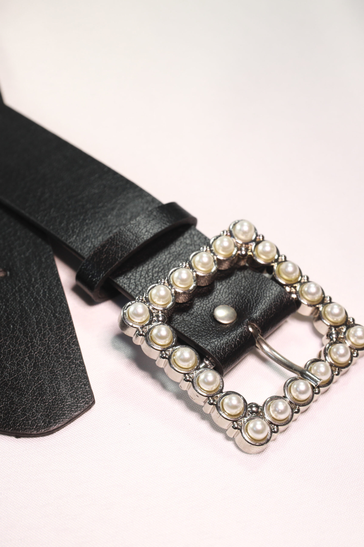 Square Women's Belt With Pearl Buckle - Brand: Fiori - Women & Kids, Baby Clothes Wholesale - TheBS Women