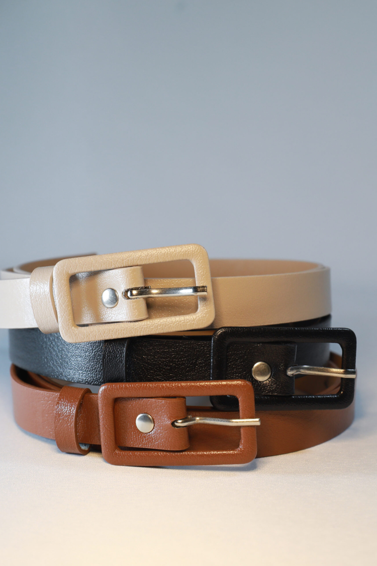 Rectangular Plated Buckle Women's Belt - Brand: Fiori - Women & Kids, Baby Clothes Wholesale - TheBS Women