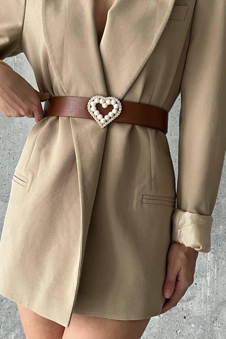 Women's Belt With Pearl Heart Buckle - Brand: Fiori - Women & Kids, Baby Clothes Wholesale - TheBS Women