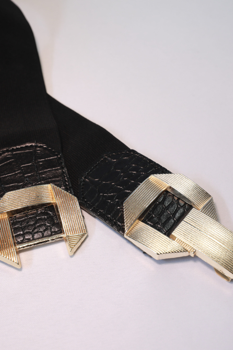 Elastic Belt With Metal Gold Buckle - Brand: Fiori - Women & Kids, Baby Clothes Wholesale - TheBS Women