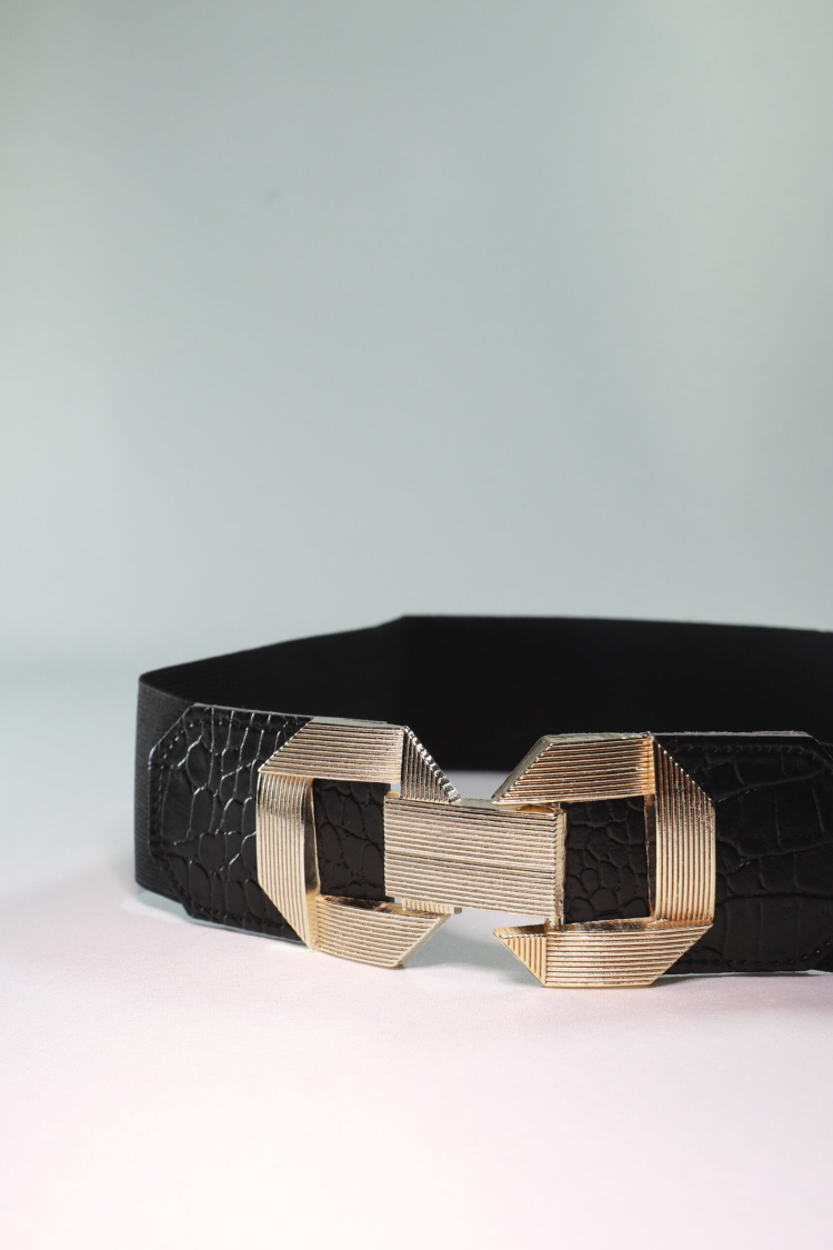 Elastic Belt With Metal Gold Buckle - Brand: Fiori - Women & Kids, Baby Clothes Wholesale - TheBS Women