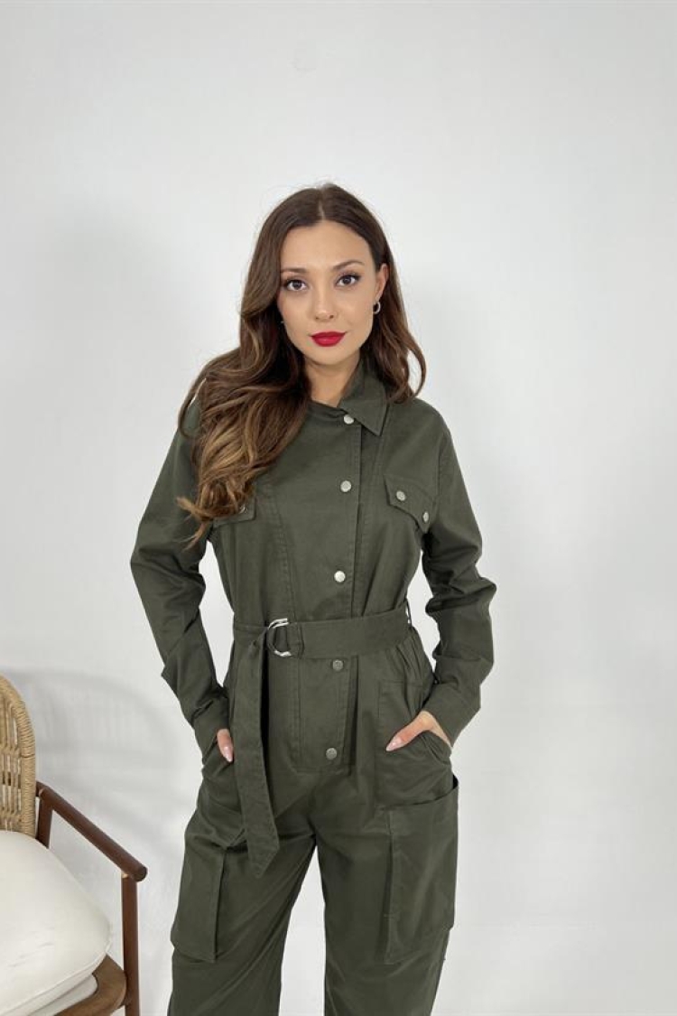 Overalls - Khaki - Brand: Fame - Women & Kids, Baby Clothes Wholesale - TheBS Women