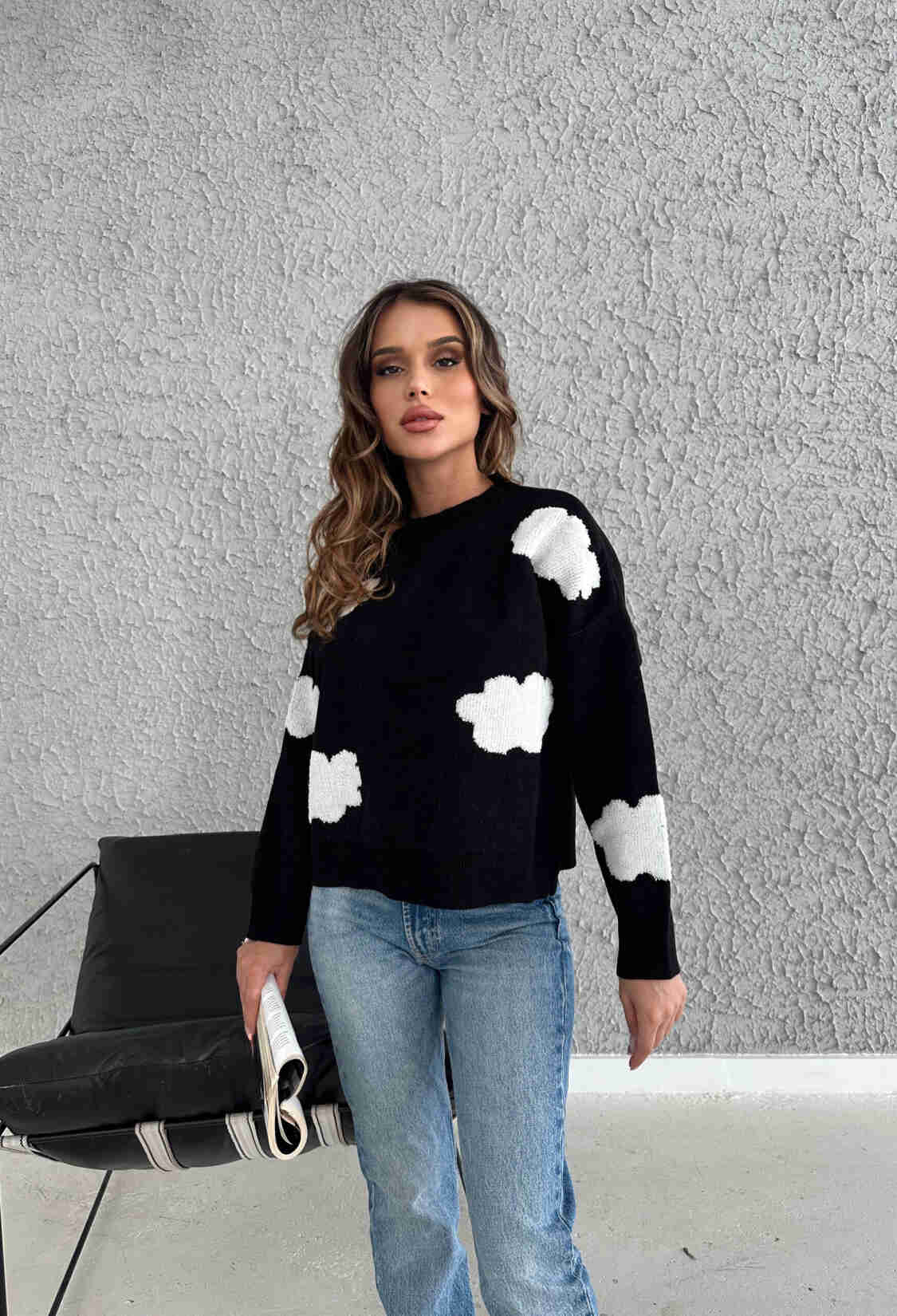 Cloud Embroidered Sweater - Brand: My Fashion - Women & Kids, Baby Clothes Wholesale - TheBS Women