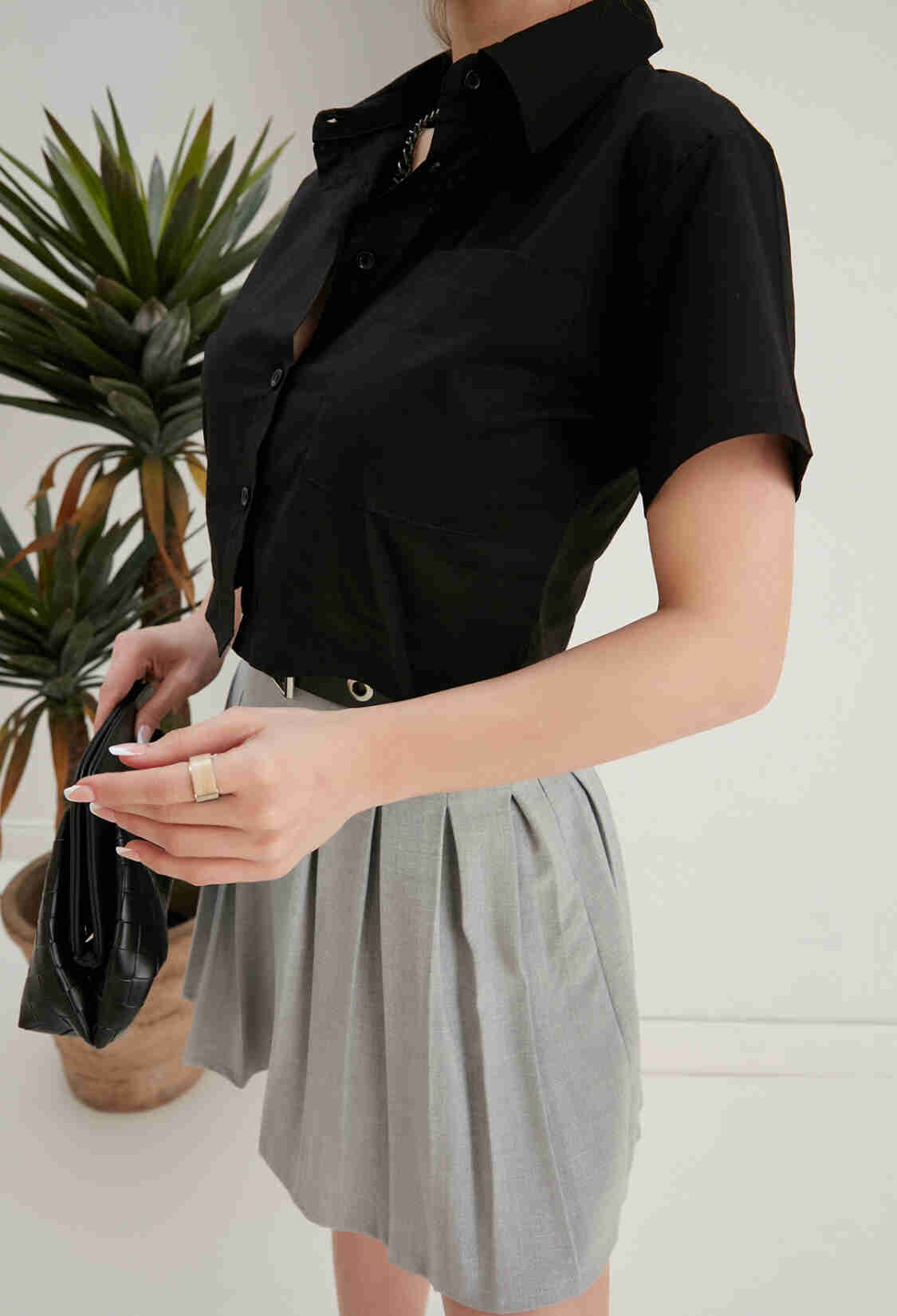 Crop Shirt With Pockets - Brand: My Fashion - Women & Kids, Baby Clothes Wholesale - TheBS Women