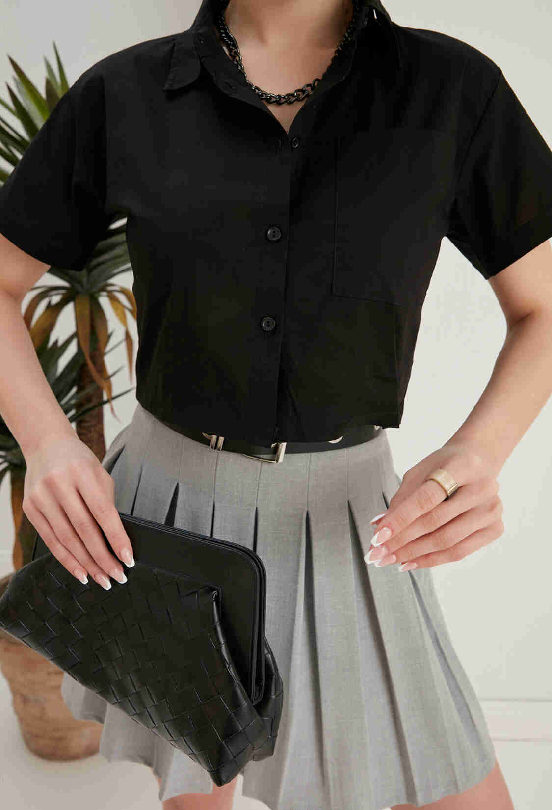 Crop Shirt With Pockets - Brand: My Fashion - Women & Kids, Baby Clothes Wholesale - TheBS Women