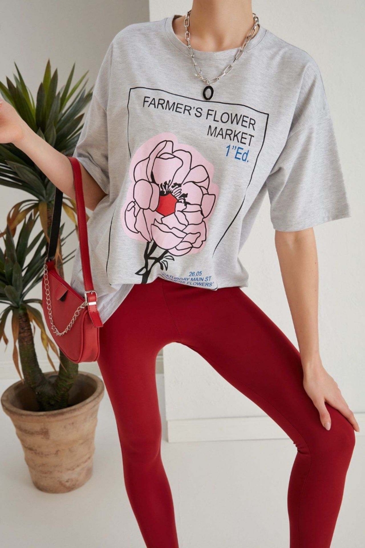 Farmers Print T-shirt - Gray - Brand: My Fashion - Women & Kids, Baby Clothes Wholesale - TheBS Women