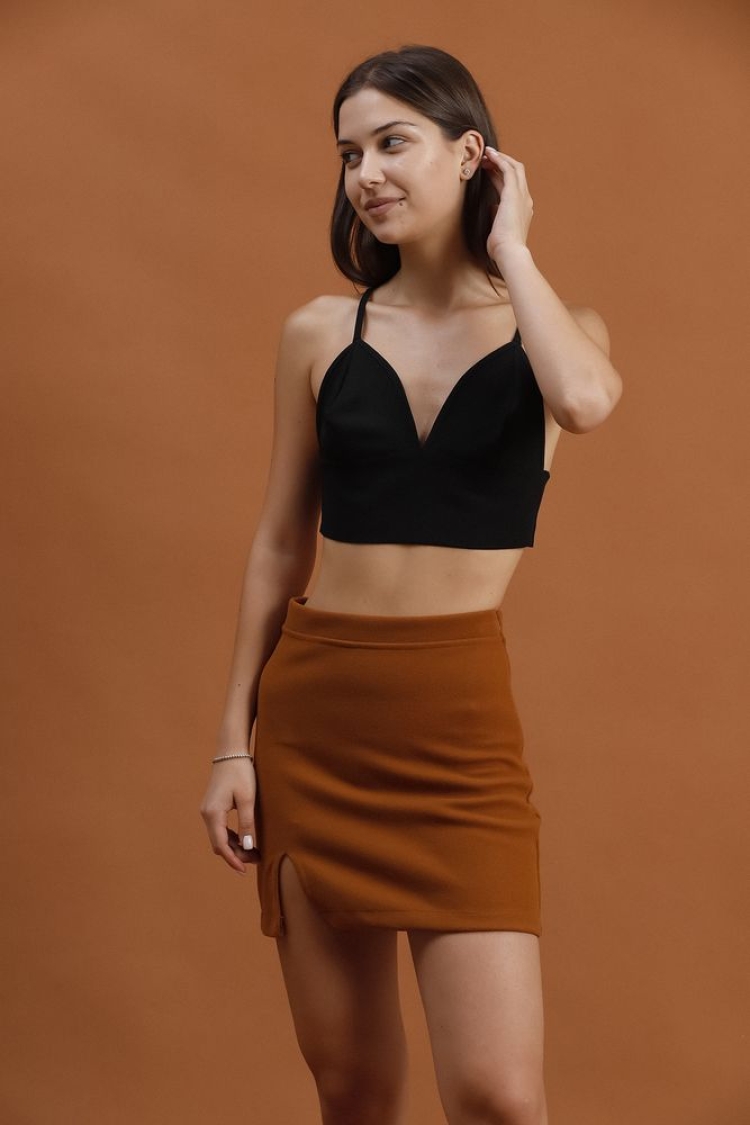 Slit Detailed Mini Skirt - Brand: Topshow - Women & Kids, Baby Clothes Wholesale - TheBS Women