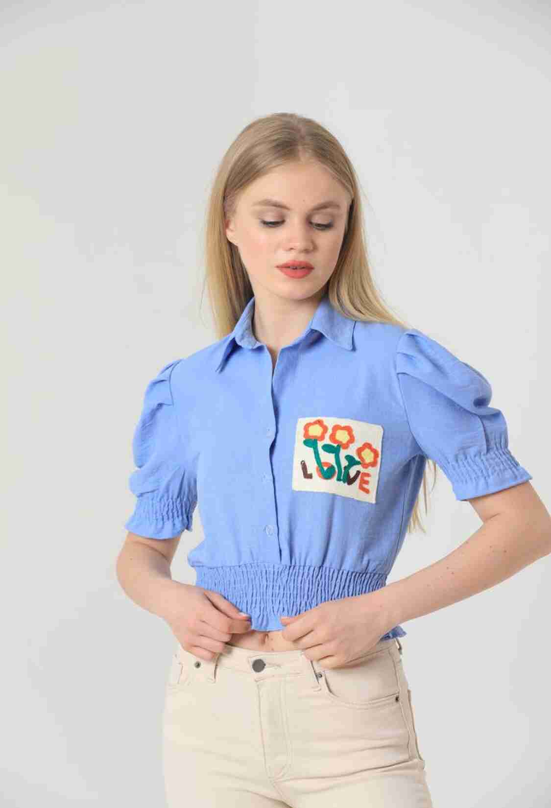 Pocket Embroidered Shirt - Brand: Topshow - Women & Kids, Baby Clothes Wholesale - TheBS Women