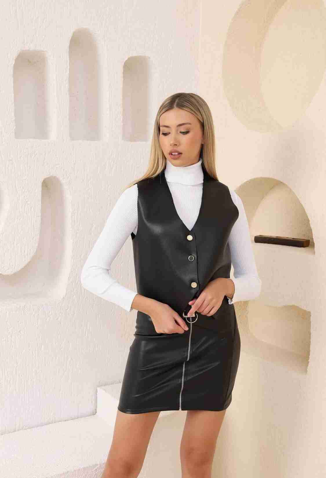 Leather Buttoned Vest - Brand: Topshow - Women & Kids, Baby Clothes Wholesale - TheBS Women