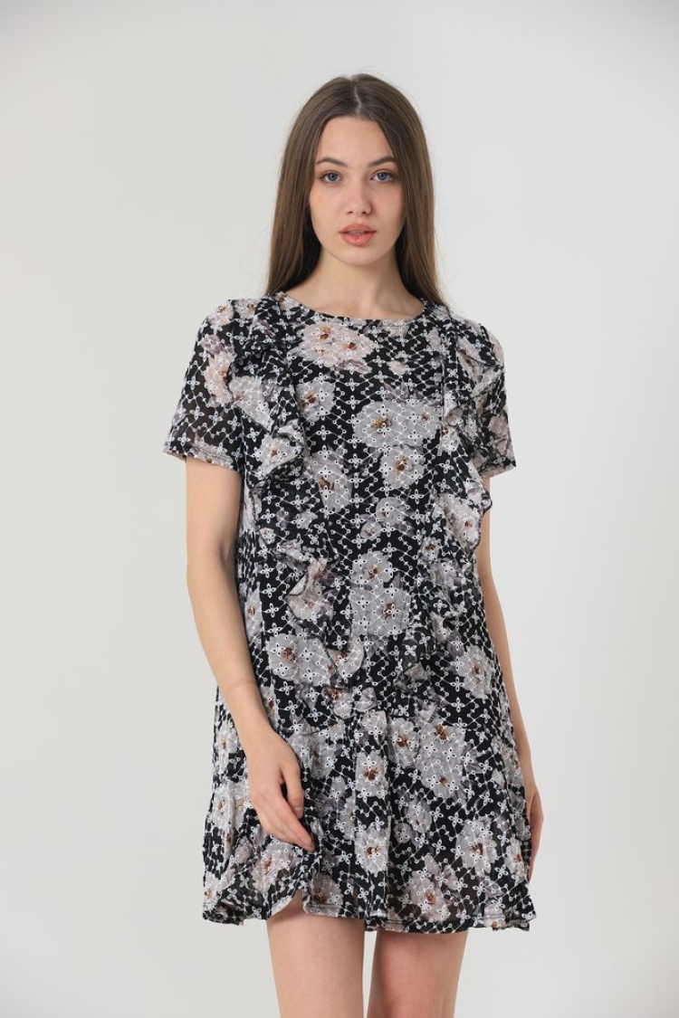 Flower Pattern Dress - Black - Brand: Topshow - Women & Kids, Baby Clothes Wholesale - TheBS Women
