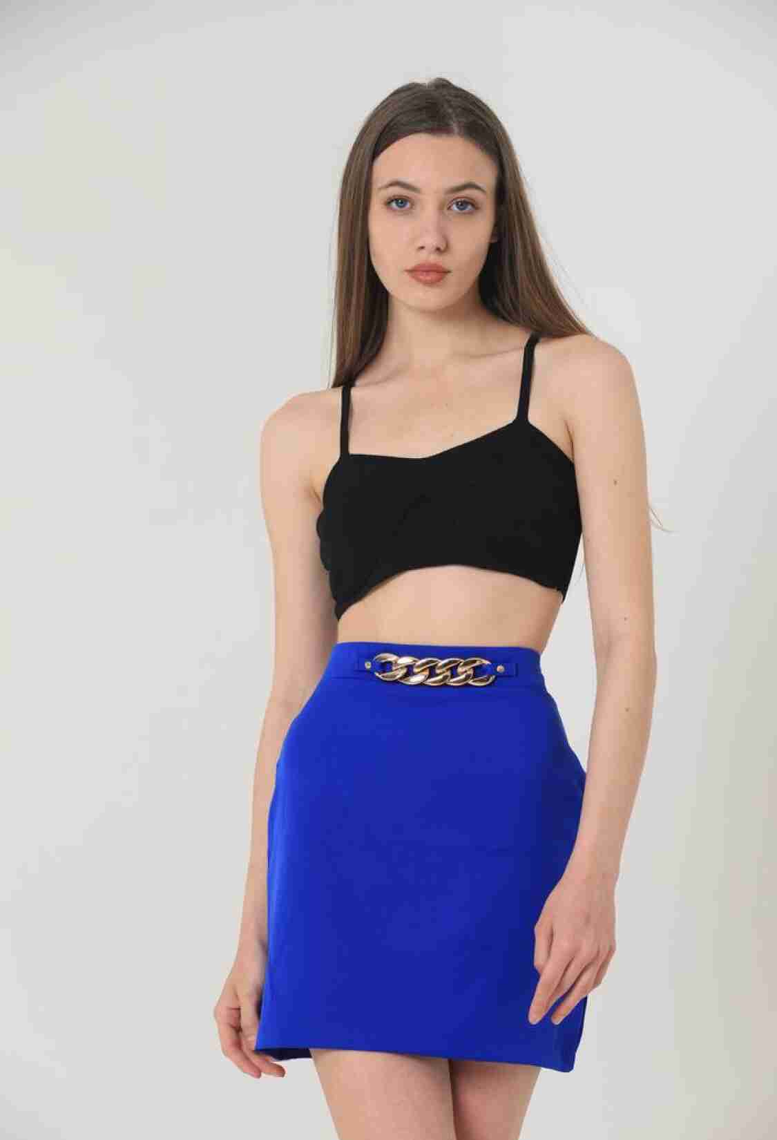 Above Knee Skirt With Waist Chain - Saks - Brand: Topshow - Women & Kids, Baby Clothes Wholesale - TheBS Women