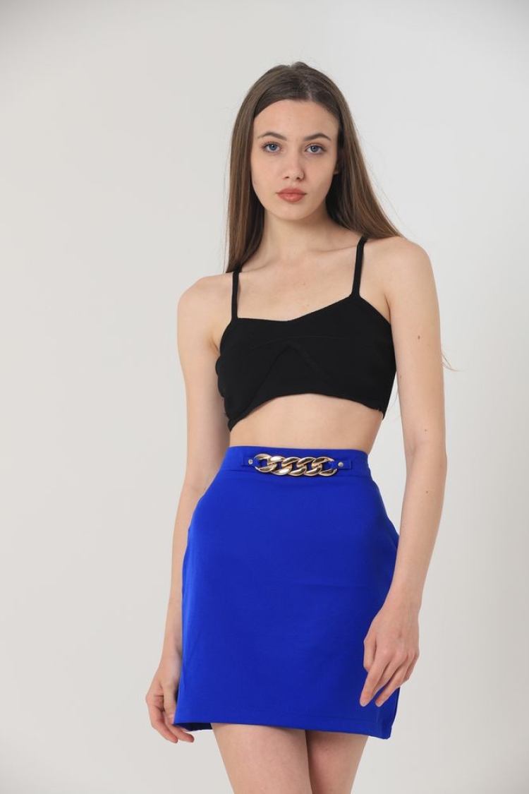 Above Knee Skirt With Waist Chain - Saks - Brand: Topshow - Women & Kids, Baby Clothes Wholesale - TheBS Women