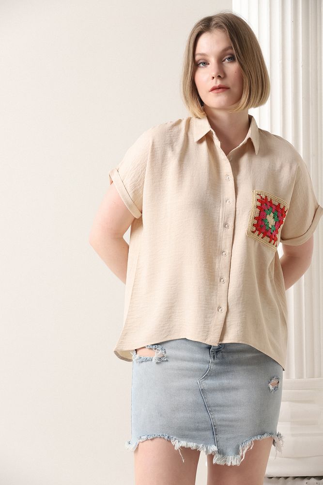 Shirt With Flower Pockets -Color - Brand: Topshow - Women & Kids, Baby Clothes Wholesale - TheBS Women