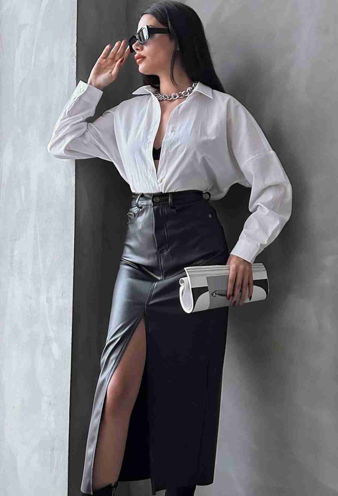 F 1569 Leather Skirt - Brand: Topshow - Women & Kids, Baby Clothes Wholesale - TheBS Women