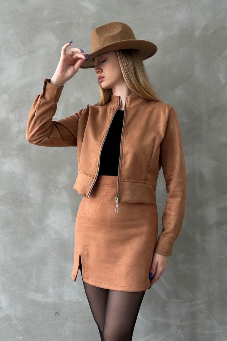 Tan Zippered Jacket - Brand: Topshow - Women & Kids, Baby Clothes Wholesale - TheBS Women