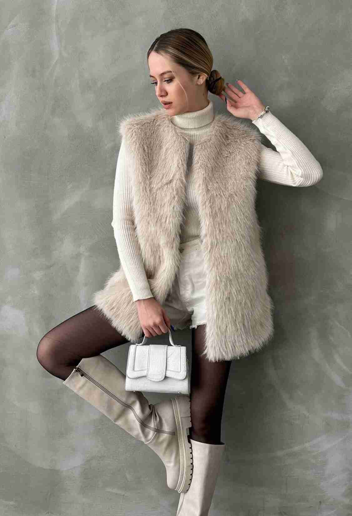 Taş F 1567 Feather Vest - Brand: Topshow - Women & Kids, Baby Clothes Wholesale - TheBS Women