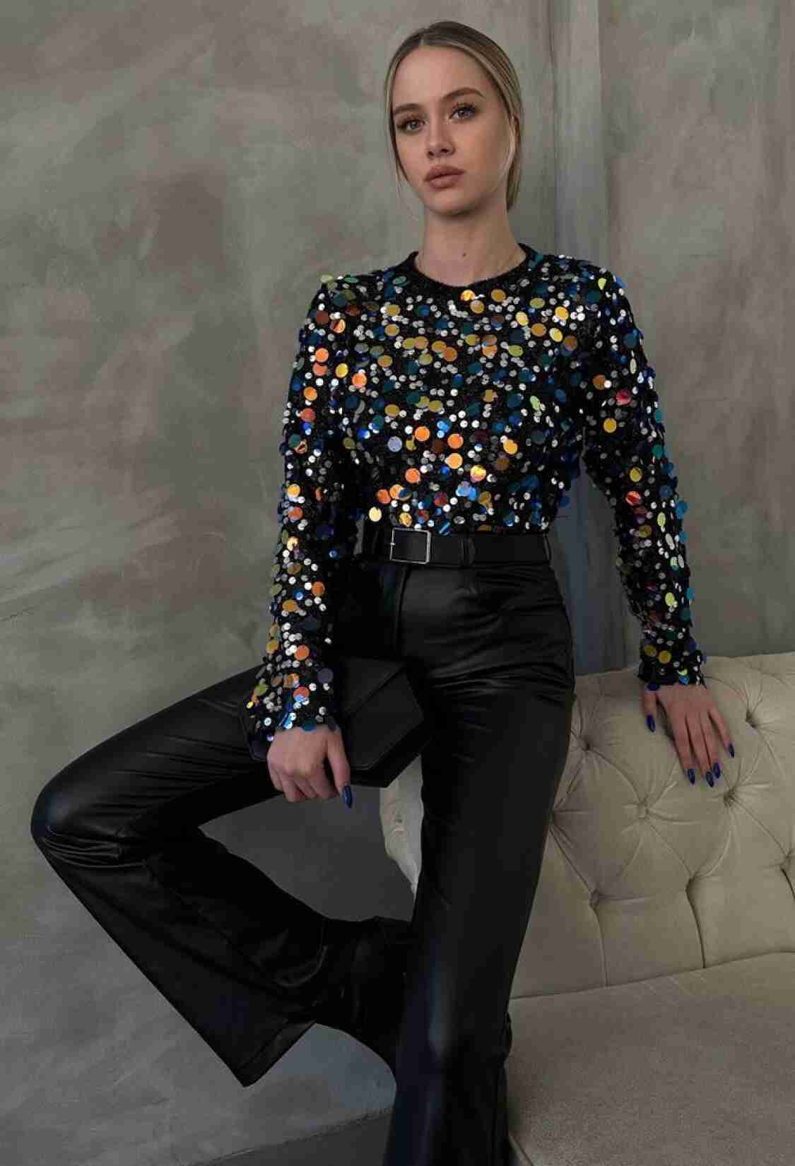 Sequin Palette Disco Blouse - Brand: Topshow - Women & Kids, Baby Clothes Wholesale - TheBS Women