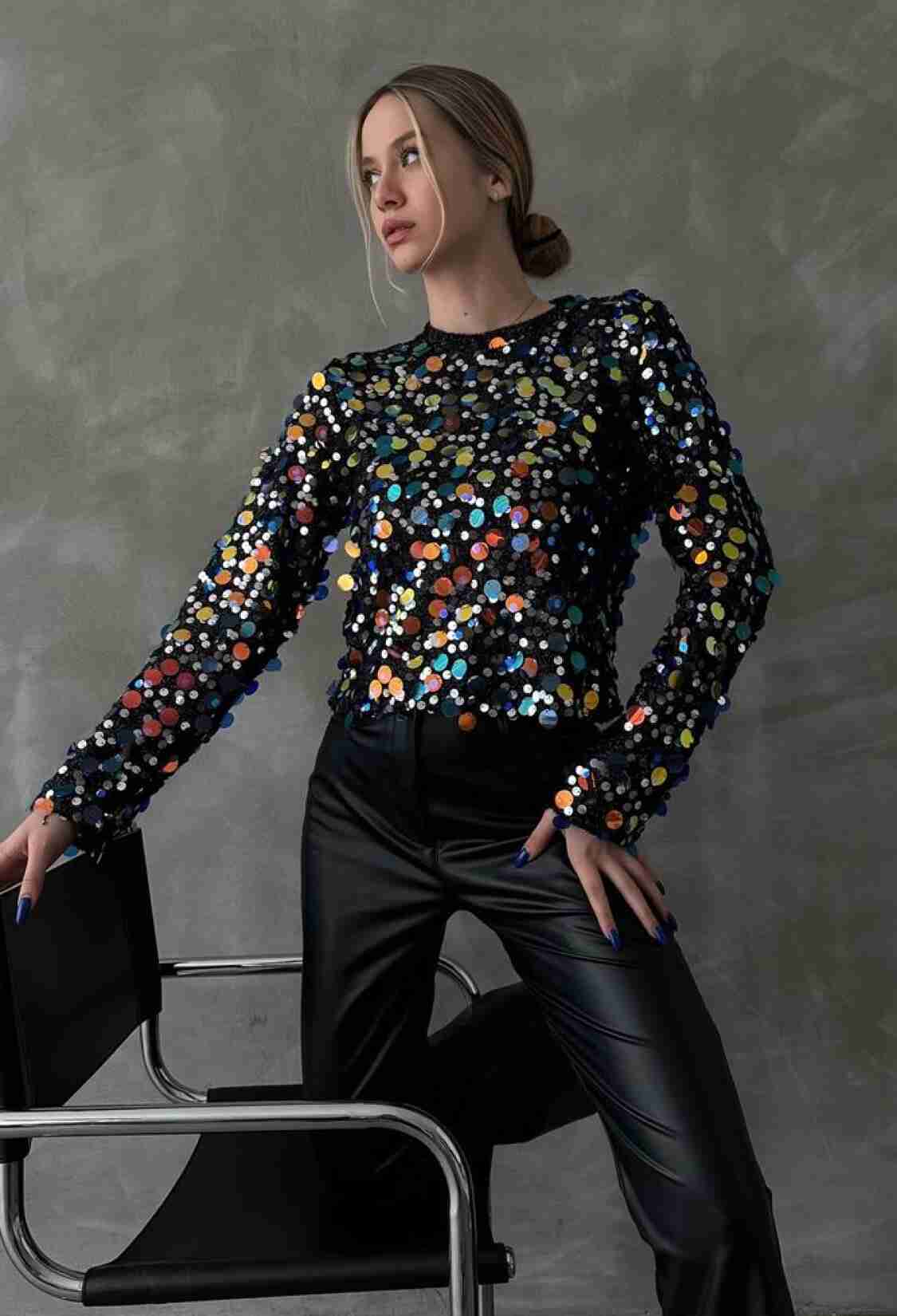 Sequin Palette Disco Blouse - Brand: Topshow - Women & Kids, Baby Clothes Wholesale - TheBS Women