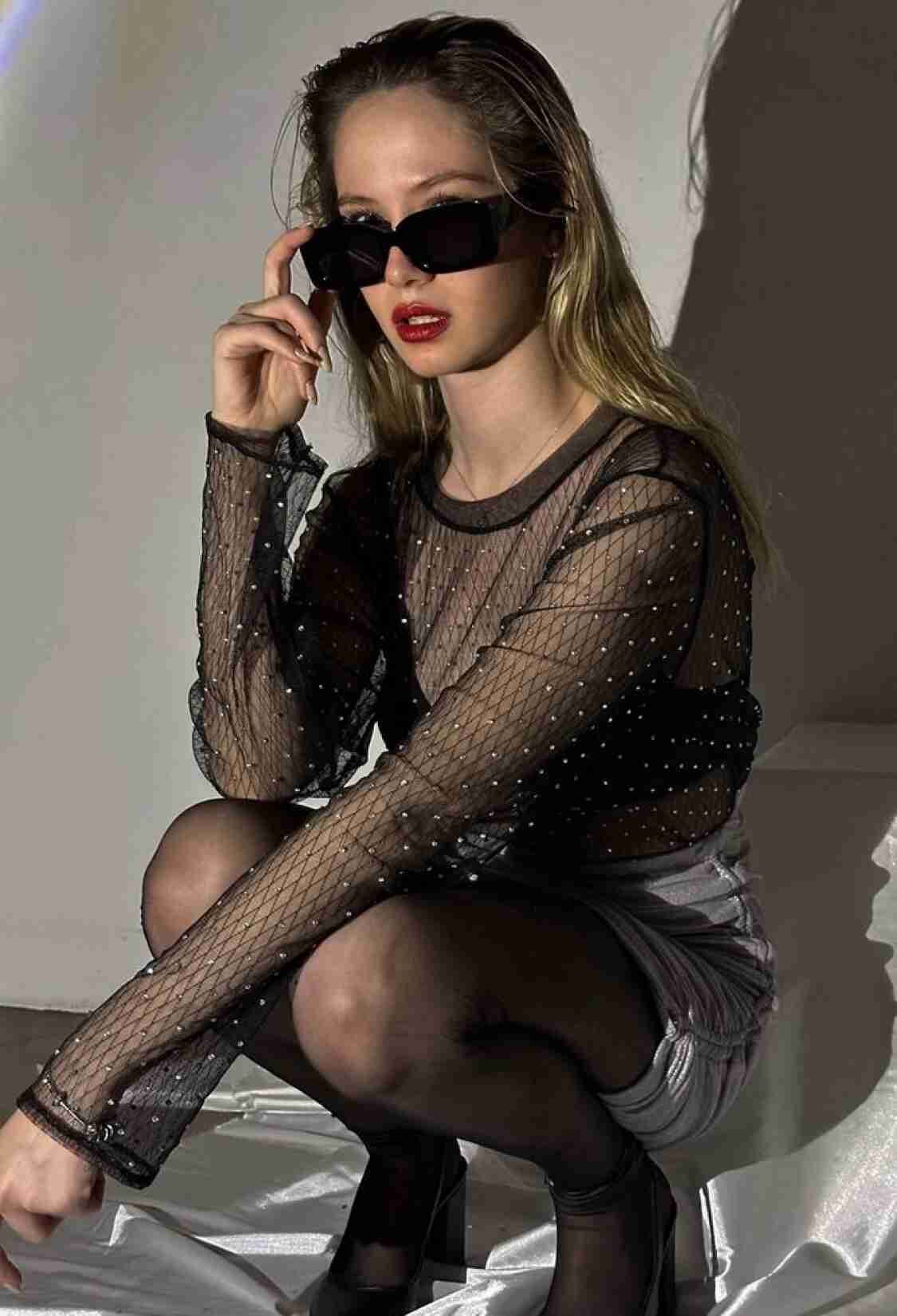 F 1603 Polka Dot Tulle Blouse - Brand: Topshow - Women & Kids, Baby Clothes Wholesale - TheBS Women