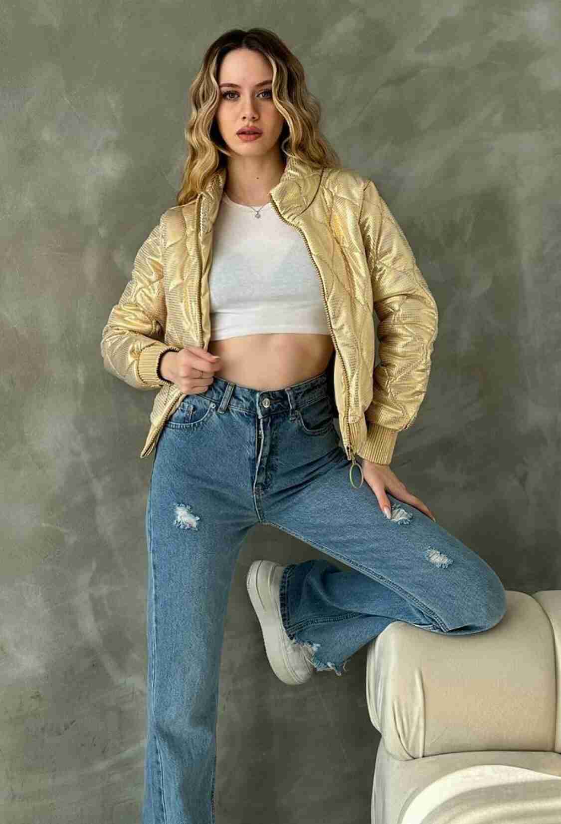 Zippered Shiny Coat - Brand: Topshow - Women & Kids, Baby Clothes Wholesale - TheBS Women