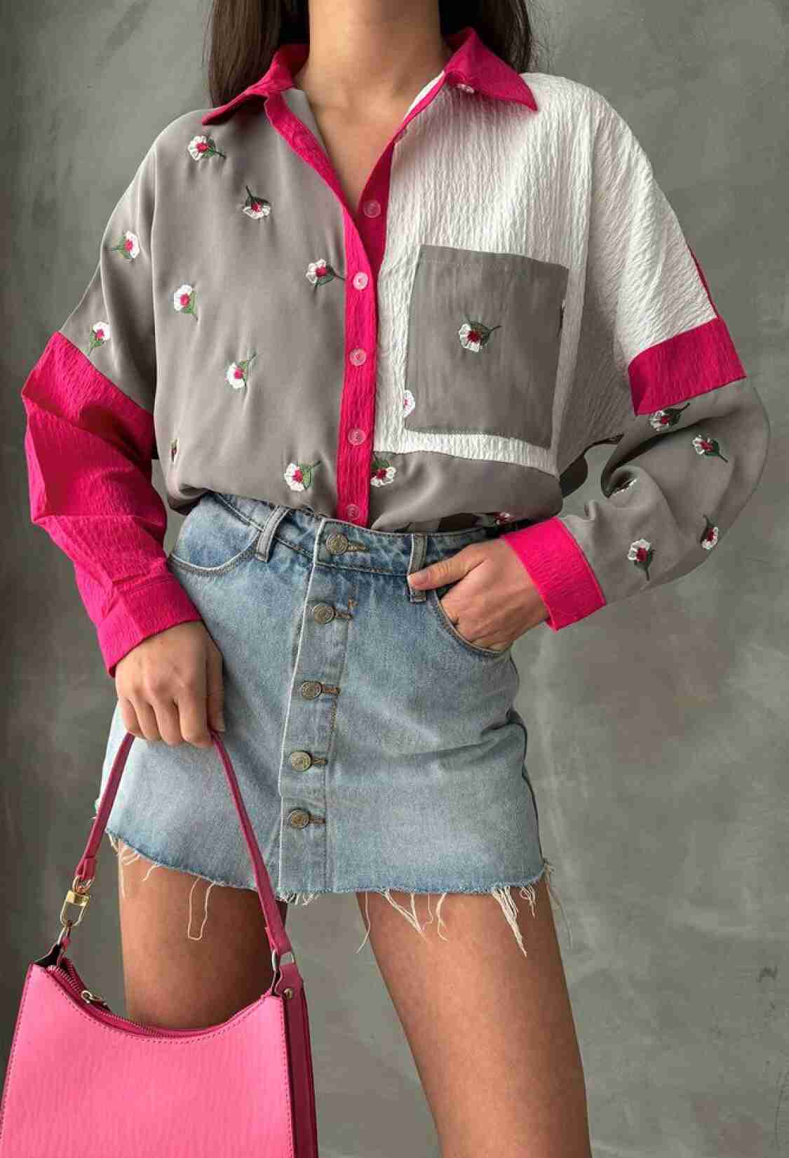 GrayFloral Shirt - Brand: Topshow - Women & Kids, Baby Clothes Wholesale - TheBS Women