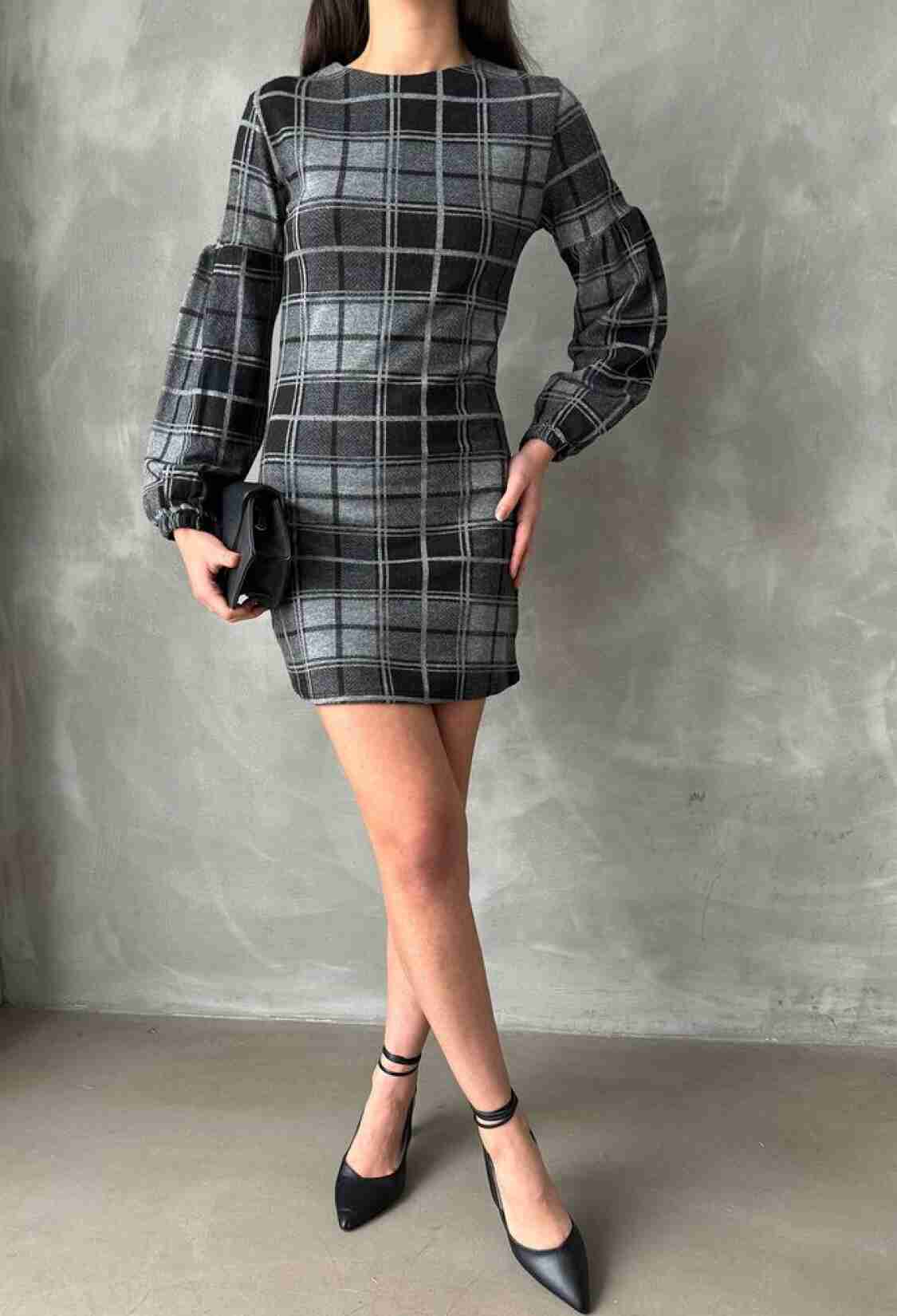 Anthracite Plaid Dress - Brand: Topshow - Women & Kids, Baby Clothes Wholesale - TheBS Women