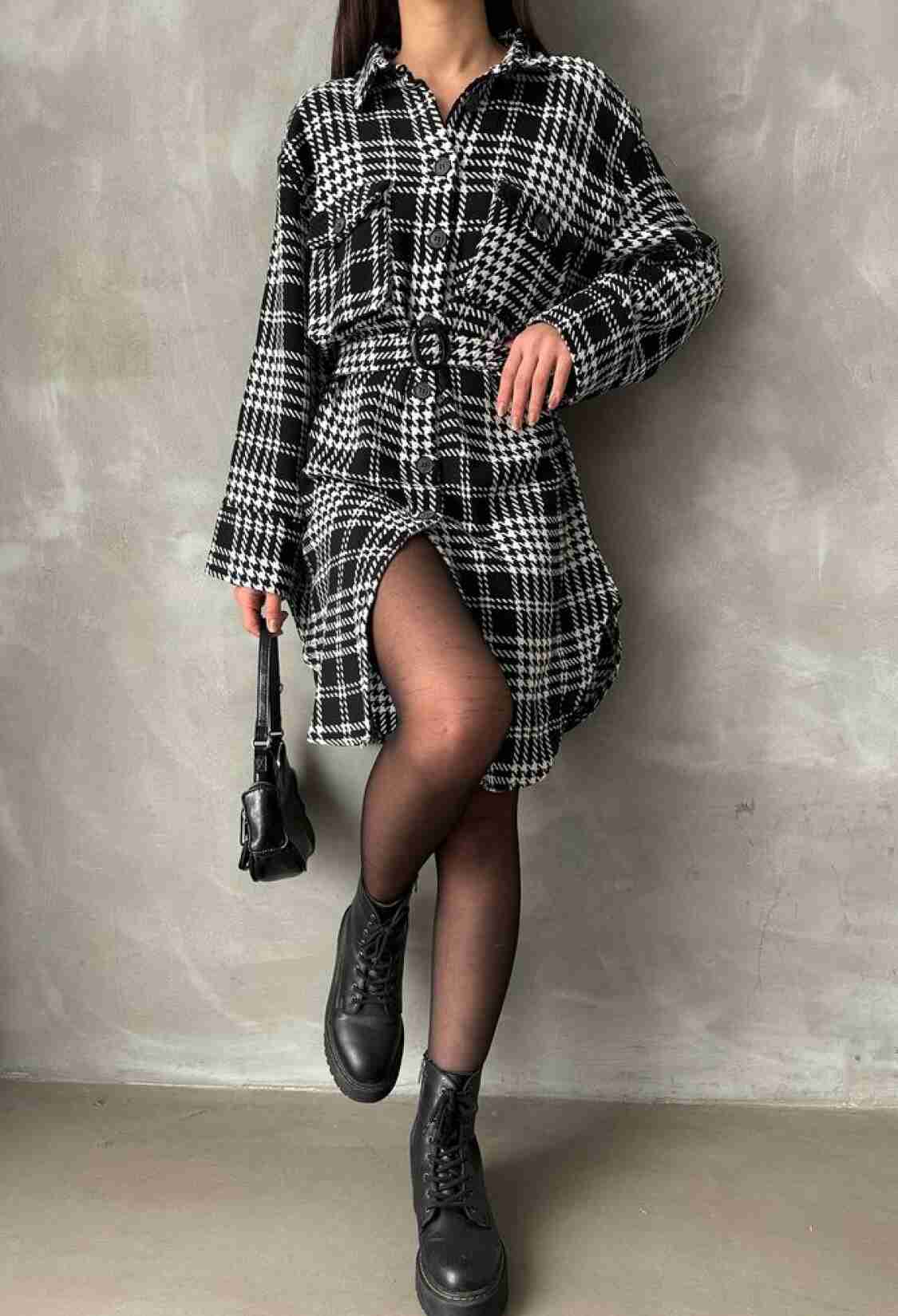 Plaid Houndstooth Plaid Dress - Brand: Topshow - Women & Kids, Baby Clothes Wholesale - TheBS Women