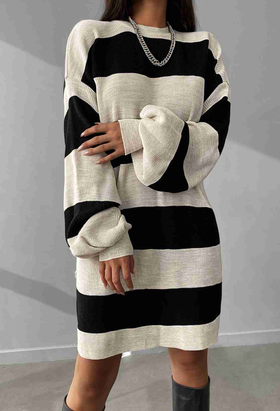 Striped Balloon Sleeve Dress - Brand: My Fashion - Women & Kids, Baby Clothes Wholesale - TheBS Women